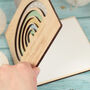 Rainbow Christening Engraved Wooden Greetings Card, thumbnail 5 of 5