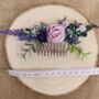 Lavender And Purple Flower Hair Comb, thumbnail 2 of 2