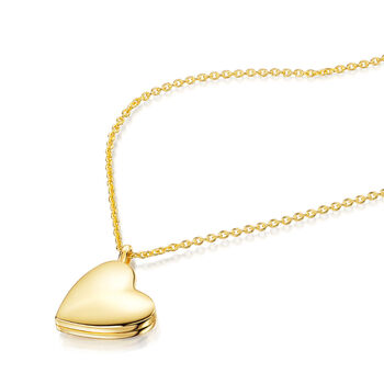 Drop Heart Locket 18 K Gold Plated Silver, 5 of 5