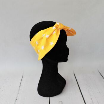 Yellow Star Vintage Rockabilly Headscarf, 2 of 3