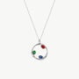 Tri Gem Harmony Silver Pendant Necklace, thumbnail 2 of 4