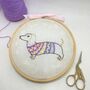 Sausage Dog Embroidery Kit For Crafty Kids, thumbnail 1 of 4