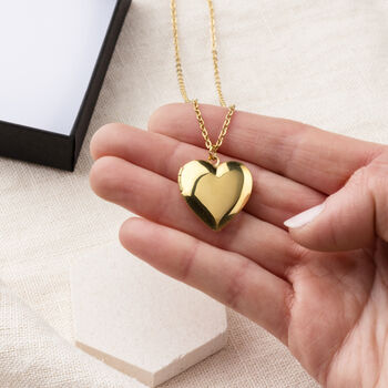Personalised Plain Heart Locket Necklace With Photo, 8 of 8