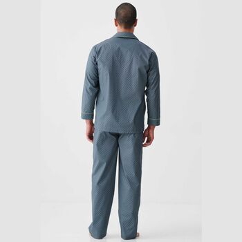 Men's 'Geometric Moorland' Crisp Cotton Pyjama Set, 4 of 5