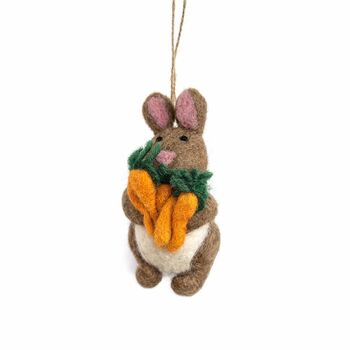 Handmade Felt Easter Beatrix Bunny Decoration, 3 of 5