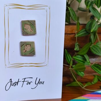 Handmade Ceramic Cufflinks Small Gifts For Him Silver Plated, 4 of 9