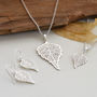 Sterling Silver Birch Leaf Necklace, thumbnail 2 of 7