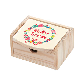 Personalised Kid’s Floral Garland Jewellery Box, 2 of 4