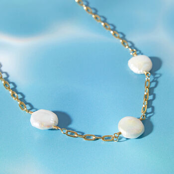 Sunkissed Pearl And Chain Necklace, 3 of 5