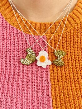Croissant Glitter Charm Necklace / Bakery Lover Gift / Coffee Shop Lover Gift / French Café Jewellery, 8 of 9