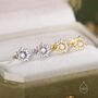 Tiny Sun Moonstone Stud Earrings In Sterling Silver, thumbnail 8 of 12
