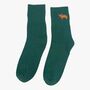 Women's Christmas Highland Cow Embroidered Cotton Ankle Socks Five Pack, thumbnail 6 of 7