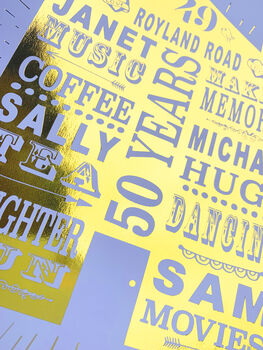 Personalised 50th Golden Anniversary Home Print, 7 of 9