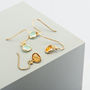 Gold Plated Ellipse Drop Earrings, thumbnail 6 of 9