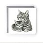 Mum And Kitten Love – Hand Drawn Card, thumbnail 2 of 6