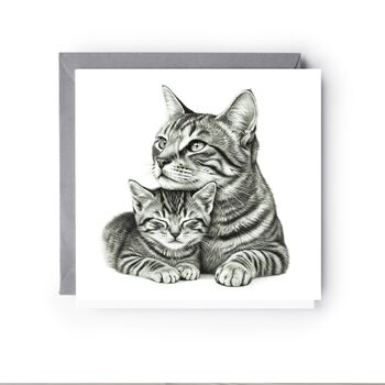 Mum And Kitten Love – Hand Drawn Card, 2 of 6