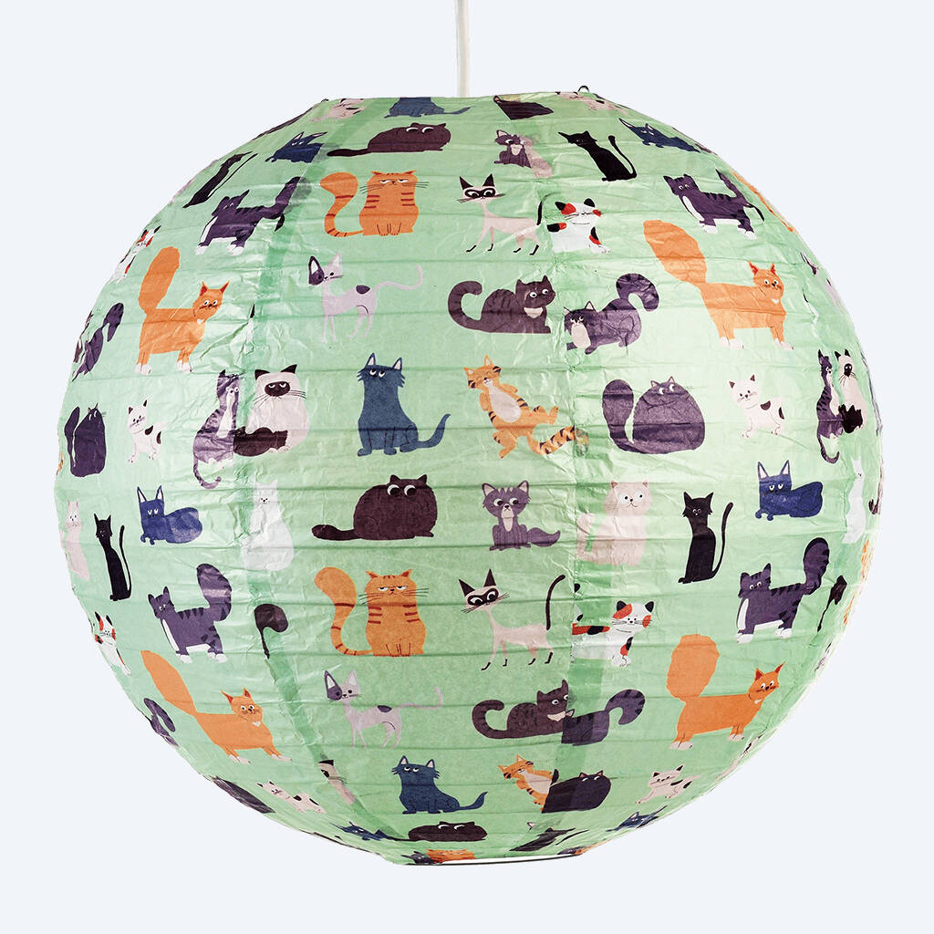 Childrens Printed Cats Lampshade, 1 of 3