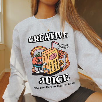 'Creative Juice' Retro Aesthetic Oversized Sweatshirt, 2 of 4