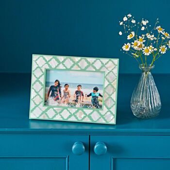 Fair Trade Mother Of Pearl 6x4 Inch Photo Frame, 3 of 5