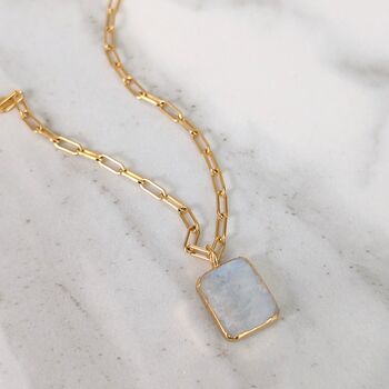 The Rectangle Moonstone Necklace, 3 of 10