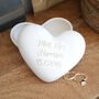 Engraved Wedding Pottery Heart Keepsake Box, thumbnail 1 of 3