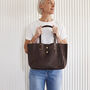 Buttery Soft Leather Tote Bag Dark Brown With Optional Personalisation, thumbnail 1 of 5
