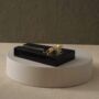 Handmade Black Marble Ashtray With Gold Lion Detail, thumbnail 1 of 6