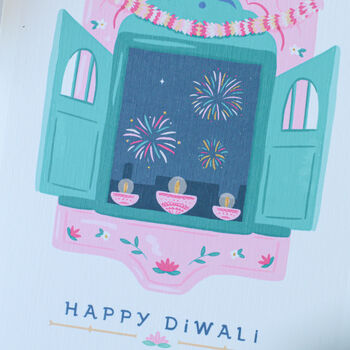 Three Hand Finished Sparkly Diwali Cards, 9 of 10