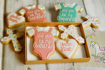 Personalised Hand Iced Godparent Cookie Letterbox Gift, 2 of 3