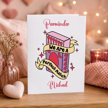 Personalised Perfect Match Valentine’s Card, 4 of 6