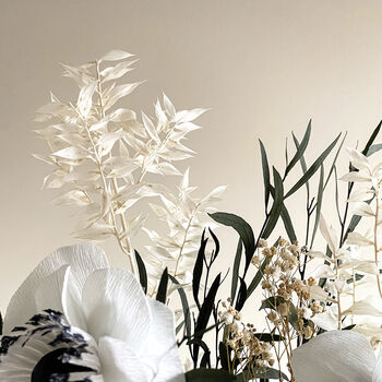 Paper Anemone Bouquet With Preserved And Dried Foliage, 4 of 5