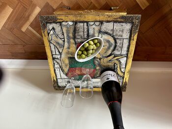 Hand Painted Indonesian Elephant Side Table Hand Carved, 9 of 12