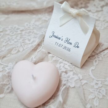Personalised Wedding Favours Hearts Candles, 4 of 6