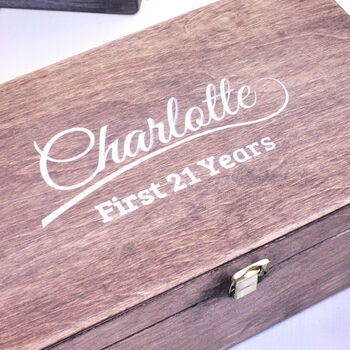 Personalised 'Name' Happy Birthday Wooden Memory Box, 3 of 4