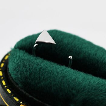 Sterling Silver Tiny Triangle Huggie Hoop Earrings, 6 of 12