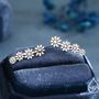 Daisy Flower Crawler Earrings In Sterling Silver, thumbnail 1 of 9