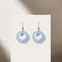 Two Toned Blue Circular Earrings, thumbnail 3 of 6