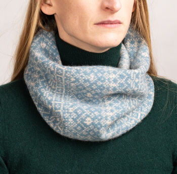 Soft Knitted Fair Isle Lambswool Snood, 5 of 12