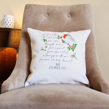 Personalised Robin Remembrance/Memorial Cushion, 4 of 5