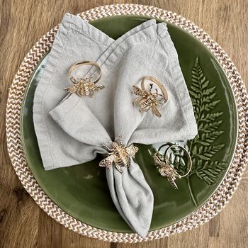 Honey Bee Napkin Ring Gold • Set Of Four, 3 of 3