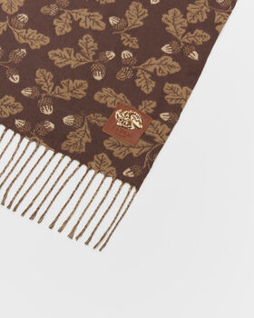 Chocolate Acorn Jacquard Scarf, 4 of 5