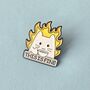 This Is Fine Cat Enamel Pin Badge, thumbnail 1 of 5