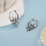 Sterling Silver Octopus Charm Hoop Earrings, thumbnail 7 of 11