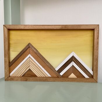 Mini Mountain Mosaic With Yellow Ombre Sky, 8 of 8