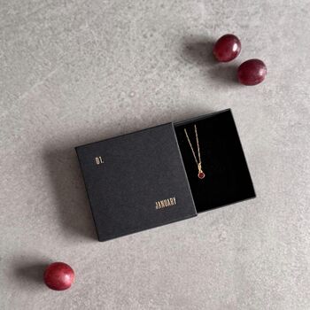 January Birthstone Garnet Gold Plated Necklace, 4 of 7