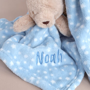 Personalised Blue Blanket And Comforter Set For Baby, 3 of 6