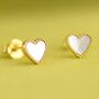 Sterling Silver Heart Studs With Pearl Detail, thumbnail 8 of 10