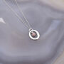 Halo Birthstone Necklace Pink Opal October, thumbnail 2 of 4