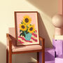 Colourful Sunflowers Still Life Print, thumbnail 5 of 9