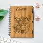 Personalised Eco Bamboo Floral Wolf Notebook, thumbnail 1 of 6